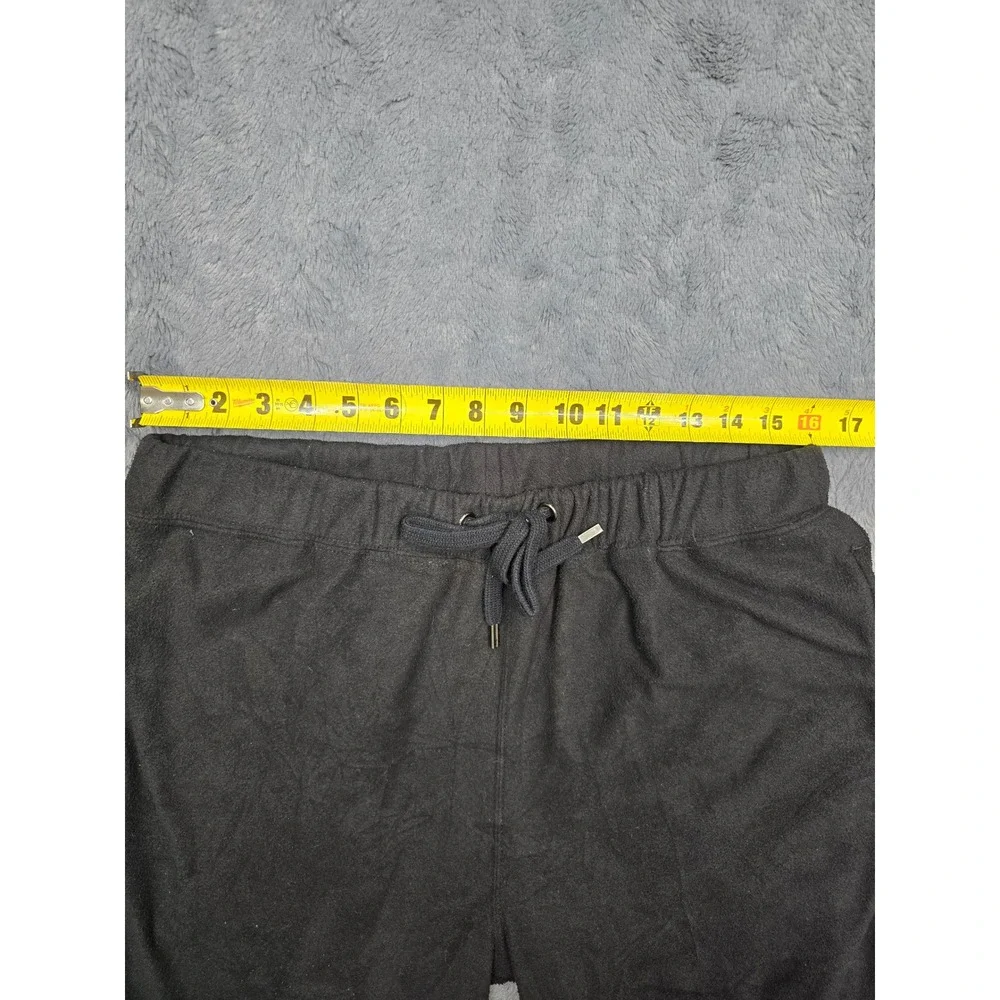 American Essentials Luxury Men Black Fleece Lounge Pants Drawstring Wide Leg M